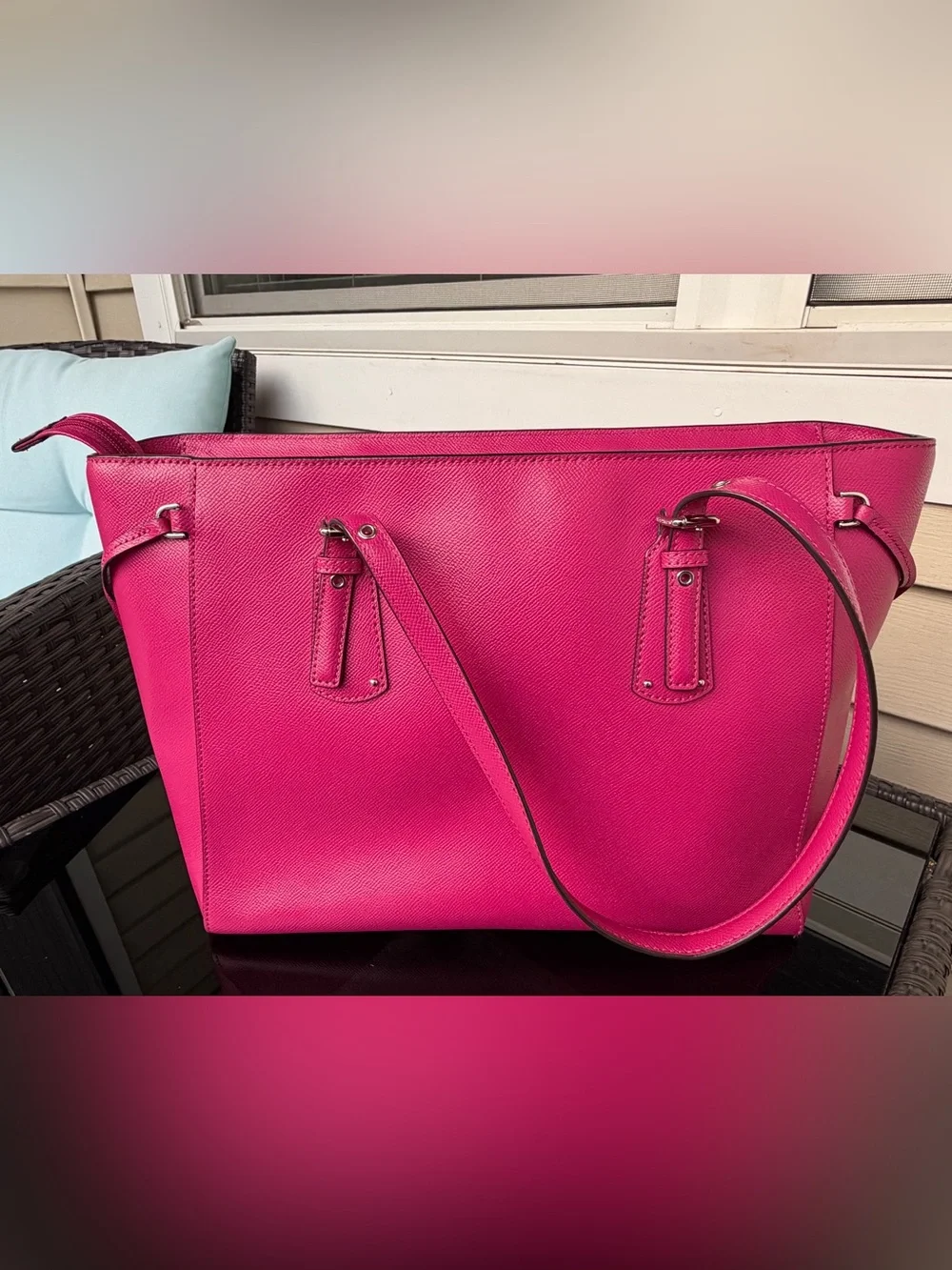 Michael Kors Hot Pink/Rasberry Saffiano Leather Tote